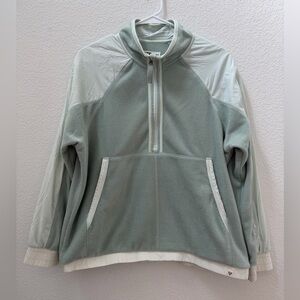 Liv Outdoor Women’s Sage Green/Gray Half-Zip Fleece Pullover Jacket Size XL